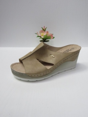 Klapki damskie na koturnie (36-41) 0611S BEIGE