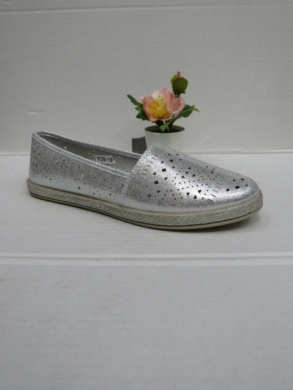 Mokasyny damskie na płaskim (36-41) Y39-19 SILVER