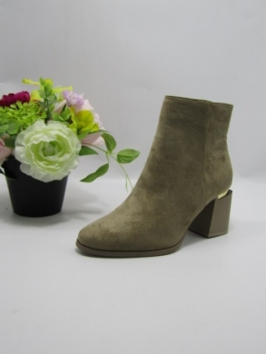 Botki damskie ocieplane na obcasie (36-41) 7607-2 KHAKI