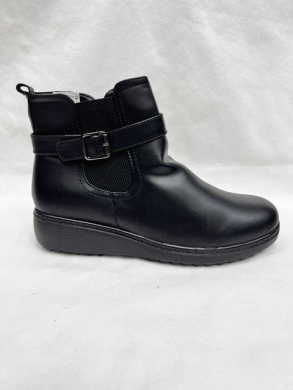 Botki damskie ocieplane na płaskim (36-42) 8149-1 BLACK