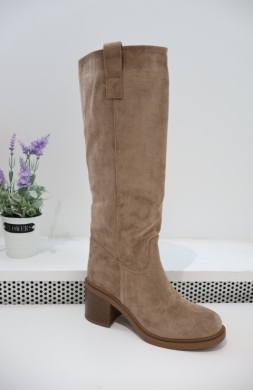 Kozaki damskie na obcasie (36-41) 2523A-1 KHAKI
