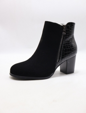 Botki damskie ocieplane na obcasie (36-41) H2268 BLACK