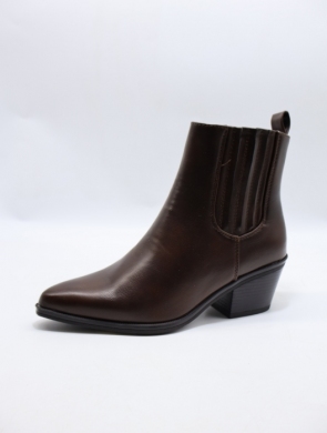 Botki damskie ocieplane na obcasie (36-41) BM152 BROWN