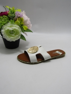 Klapki damskie na płaskim (36-41) LL329 WHITE