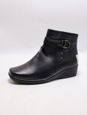Botki damskie ocieplane na płaskim (36-42) X23-8 BLACK