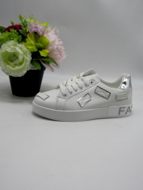 Buty sportowe damskie na płaskim (36-41) FZL-6 WH/SILVER