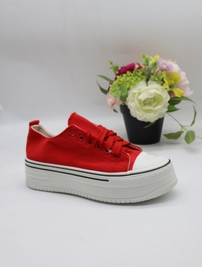Trampki damskie na płaskim (36-41) TA-215 RED
