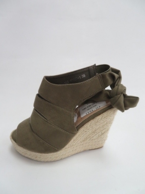 Sandały damskie na koturnie (36-41) 100-930 OLIVE