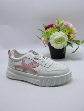 Buty sportowe damskie na płaskim (36-41) 5139 WHI/PINK