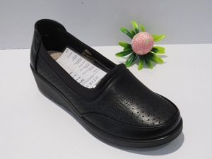 Półbuty damskie na płaskim (36-41) 22T009 BLACK/BLACK