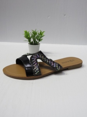 Klapki damskie na płaskim (36-41) J87 BLACK