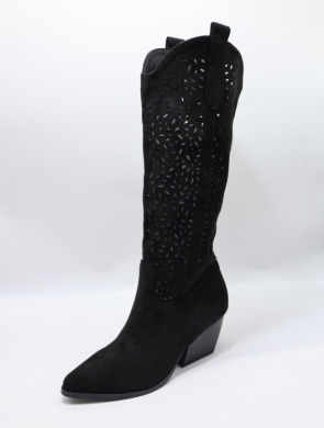 Kozaki damskie na obcasie (36-41) 8186-02 BLACK