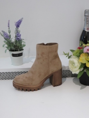 Botki damskie ocieplane na obcasie (36-41) 5787 KHAKI