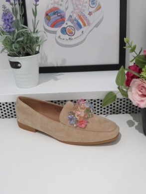 Mokasyny damskie na płaskim (36-41) 7150 BEIGE