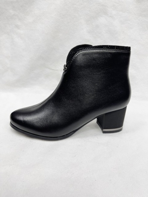 Botki damskie ocieplane na obcasie (36-41) 0606 BLACK