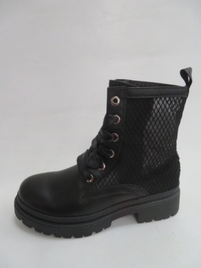 Botki damskie jesienne na płaskim (36-41) F6008 BLACK
