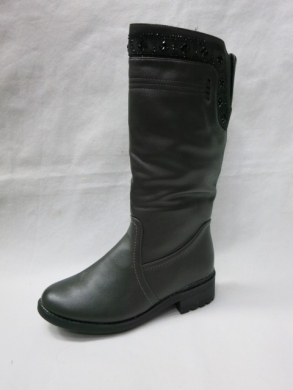 Kozaki damskie ocieplane na obcasie (36-42) 1235-2 GREY