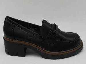 Mokasyny damskie na koturnie (36-41) YX24217 BLACK