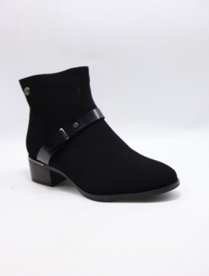 Botki damskie ocieplane na obcasie (36-41) 0-335 BLACK