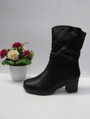 Botki damskie ocieplane na obcasie (36-41) 881-91 BLACK