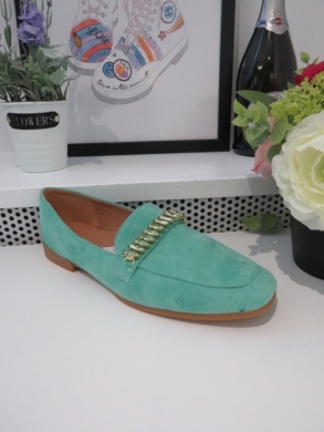 Mokasyny damskie na płaskim (36-41) 3692 GREEN