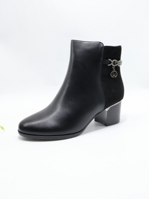 Botki damskie ocieplane na obcasie (36-41) DX2309 BLACK