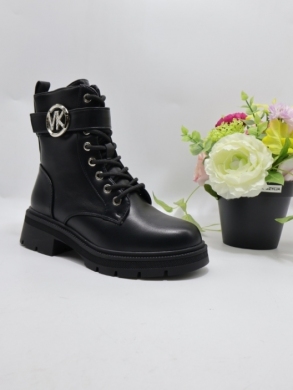 Botki damskie ocieplane na płaskim (36-41) 6076-2 BLACK