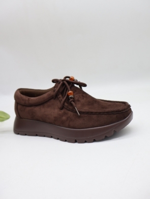 Półbuty damskie na płaskim (36-41) 6889 BROWN