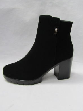 Botki damskie ocieplane na obcasie (36-41) 7105-4A BLACK