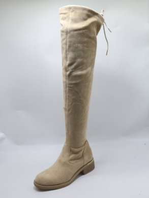 Kozaki damskie na płaskim (36-41) HBL-68 BEIGE/SUDE
