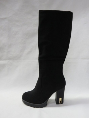 Kozaki damskie ocieplane na obcasie (36-41) F131 BLACK