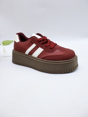 Buty sportowe damskie na płaskim (36-41) GB019 WINE