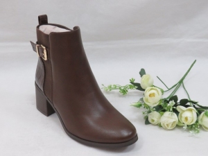 Botki damskie ocieplane na obcasie (36-41) DA68 BROWN