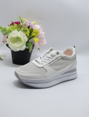 Buty sportowe damskie na płaskim (36-41) 9130 WHITE