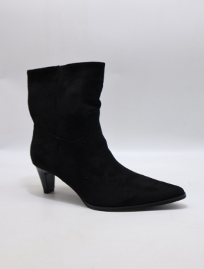 Botki damskie ocieplane na obcasie (36-41) 6372 BLACK