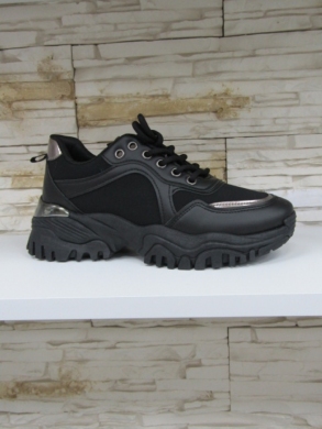 Buty sportowe damskie na płaskim (36-41) CC259 GUN/BLACK