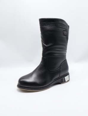 Kozaki damskie ocieplane na płaskim (37-42) 7796-2 BLACK