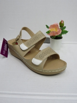 Sandały damskie na koturnie (36-41) 9110 BEIGE