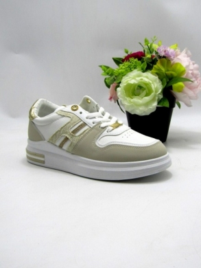Buty sportowe damskie na płaskim (36-41) 1688 WHITE/BEIGE