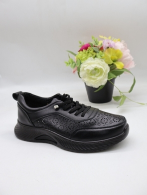 Buty sportowe damskie na płaskim (36-41) BK619 BLACK