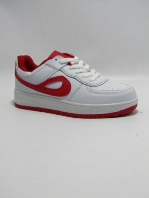 Buty sportowe damskie na płaskim (36-41) DN89-R WH/RED