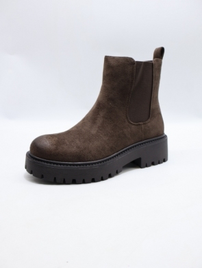 Botki damskie na płaskim (36-41) 68335 BROWN