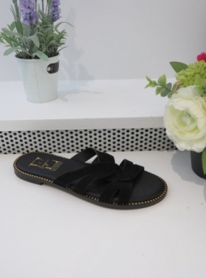 Klapki damskie na płaskim (36-41) ER160 BLACK
