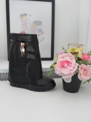 Kozaki damskie na płaskim (36-41) 8673 BLACK