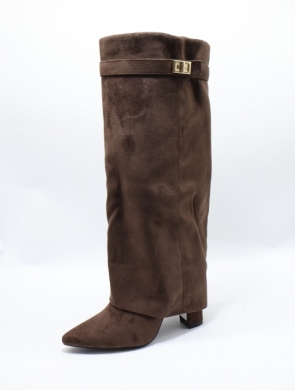 Kozaki damskie na obcasie (36-41) LQ136 BROWN