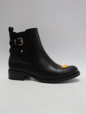 Botki damskie ocieplane na płaskim (36-41) W-83 BLACK