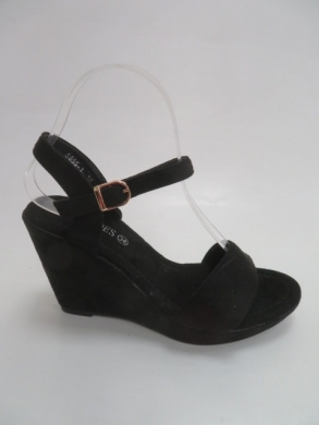 Sandały damskie na koturnie (36-41) 5555-1 BLACK