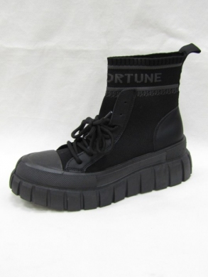 Botki damskie na płaskim (36-41) F1014 BLACK