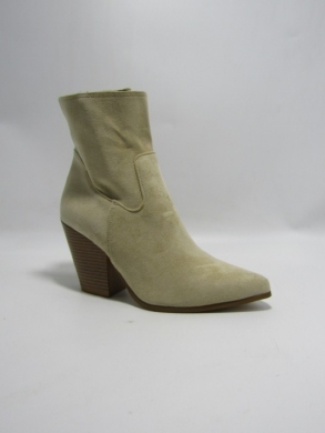 Botki damskie na obcasie (36-41) FR693 BEIGE