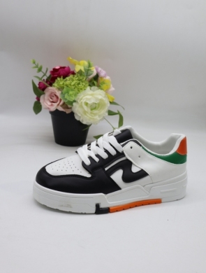 Buty sportowe damskie na płaskim (36-41) LA215 BLA/WH